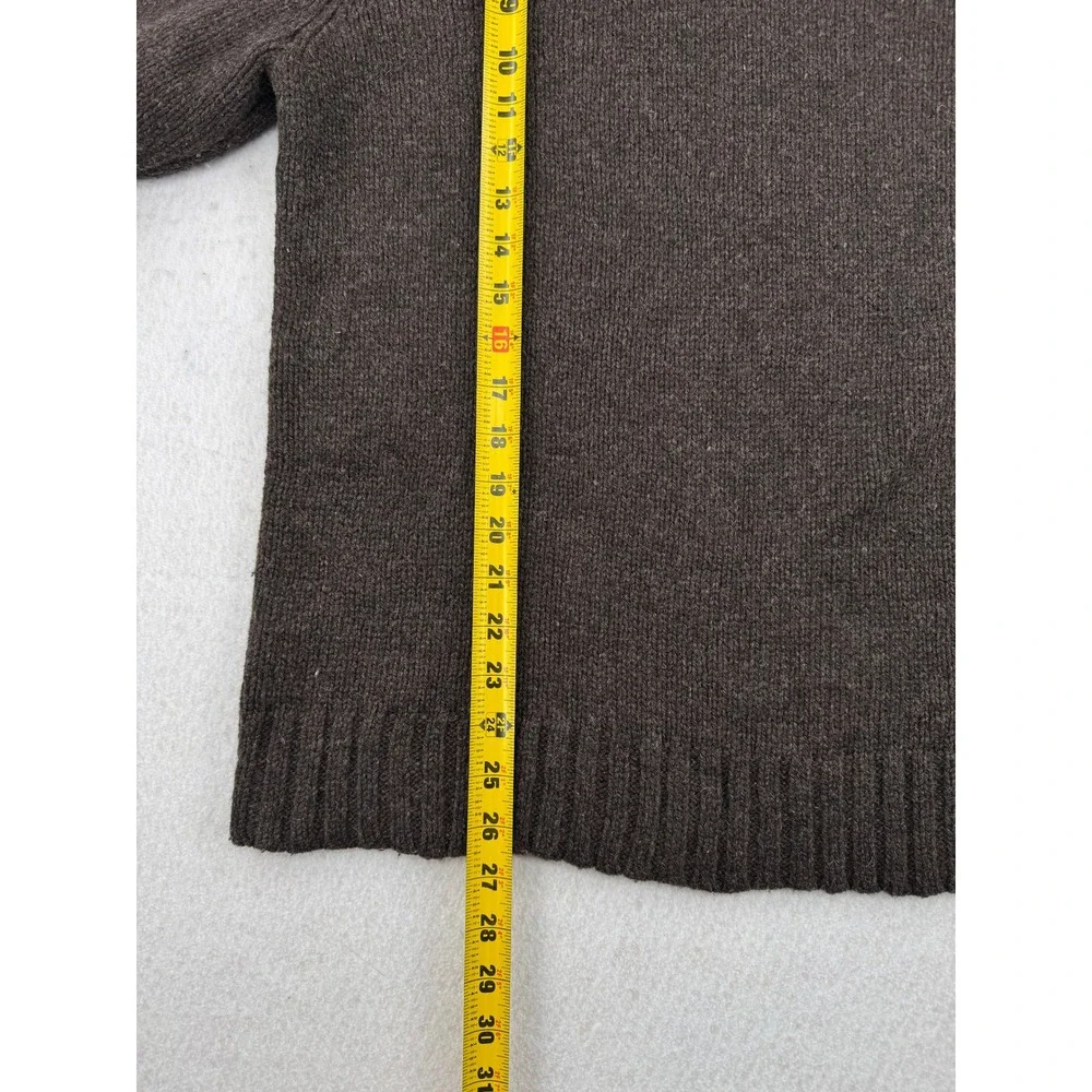 Y2K GAP Mens M Wool/Nylon Sherpa Lined Mock Neck Snap Sweater Brown Heavyweight